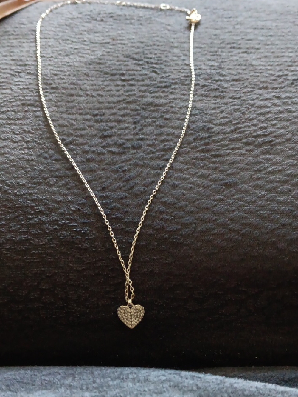 Kate Spade New With Tags/bag Silver Heart Pendant Necklace - Pavé Accent
